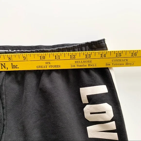 🌸Pink VS🌸 Black White Track Pants Jogger Sz Medium Drawstring - Picture 6 of 8